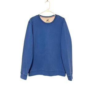 Lands' End Blue Crew Neck Sweatshirt Solid Casual Heavyweight Vintage M/T 38/40